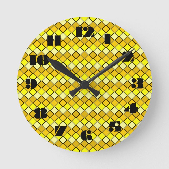 12 Number Choices to Choose From Yellow Clock (Front)