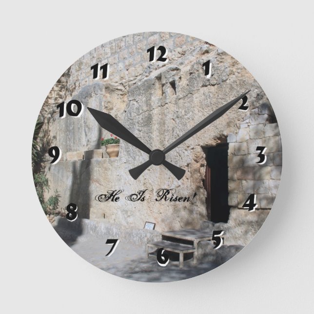 12 Number Choices to Choose -- Jesus Tomb Clock (Front)