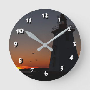 12 Number Choices to Choose -Lighthouse-Clock Round Clock