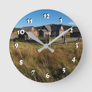 12 Number Choices to Choose --Log Cabin Clock