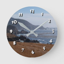 12 Number Choices to Choose -Rocky Coast-Clock