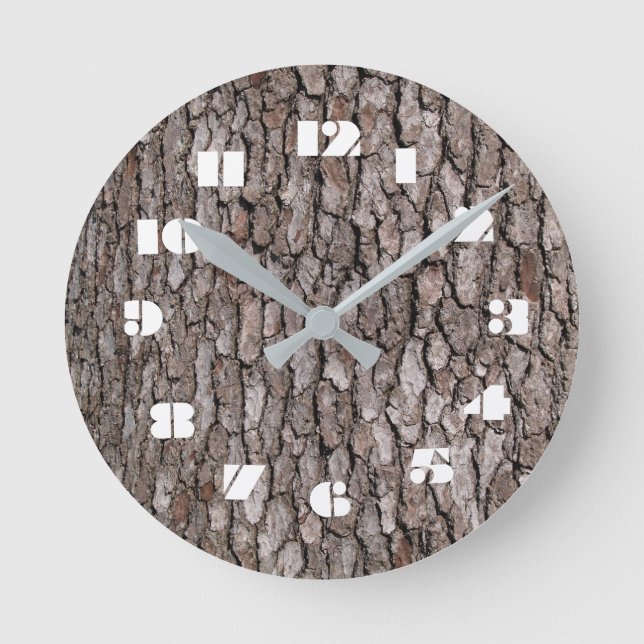 12 Number Choices to Choose --Tree Bark Clock (Front)
