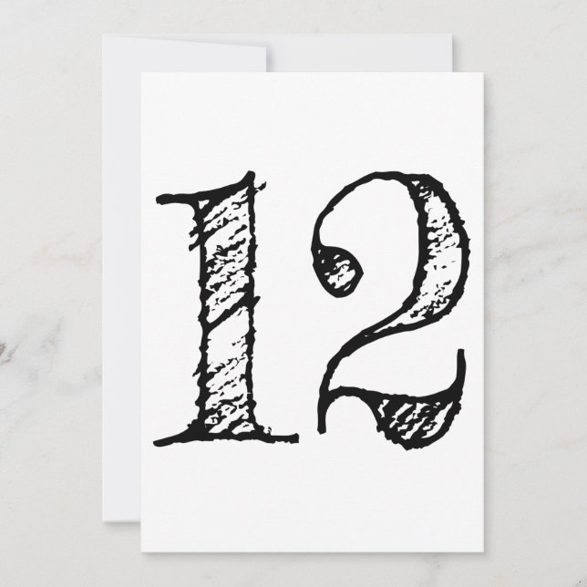 12 number eleven giant manuscript invitation (Front)