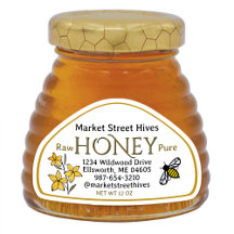12 oz Skep shape Honey label Transparent or White