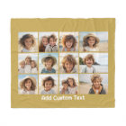 12 Photo Collage and Gold Background Text