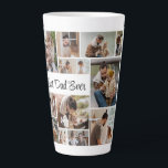 12 Photo Collage Best Dad Ever   Latte Mug<br><div class="desc">Create your own, Dad Photo Collage for Christmas, Birthdays, Weddings, Anniversaries, Graduations, Father's Day, Mother's Day or any other Special Occasion, with our easy-to-use design tool. Add your favourite photos of friends, family, vacations, hobbies and pets and you'll have a stunning, one-of-a-kind photo collage. Our custom photo collage is perfect...</div>