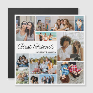 12 Photo Collage Best Friends Magnetic Card