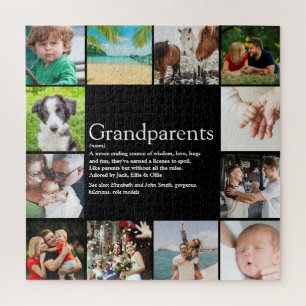 12 Photo Collage Best Grandparents Ever Definition Jigsaw Puzzle