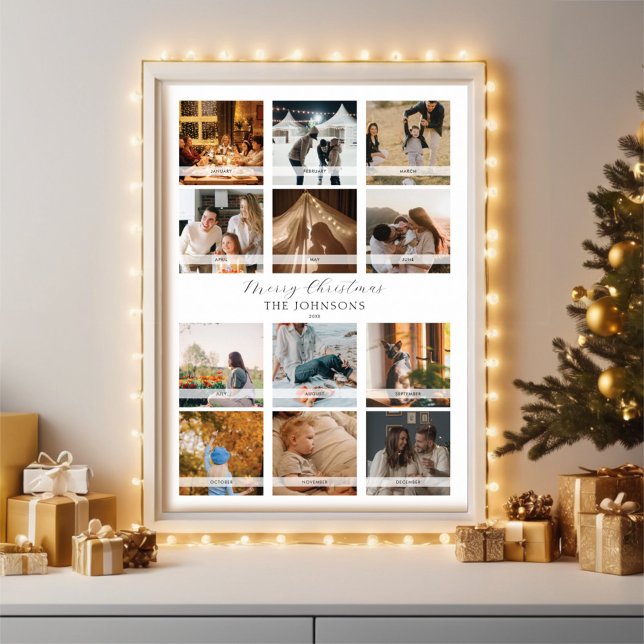 12 Photo Collage Calendar Holiday Christmas Poster (Creator Uploaded)
