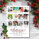 12 Photo Collage Captions Family What A Year Holid Holiday Card<br><div class="desc">Personalize with your 12 favorite photos,  captions,  and names to create a memorable,  fun holiday card. Designed by Thisisnotme©</div>