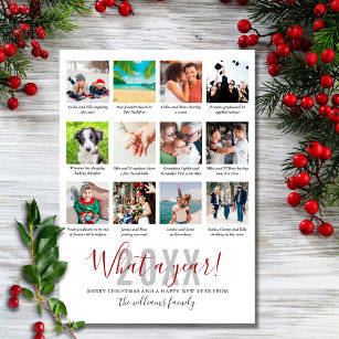 12 Photo Collage Captions Family What A Year Holid Holiday Card