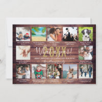 12 Photo Collage Captions What A Year Rustic Wood