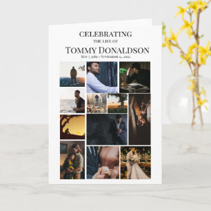 12 Photo Collage Funeral Card