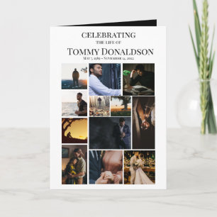 12 Photo Collage Funeral Card