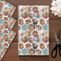 12 Photo Collage - funky hexagon honeycomb pattern