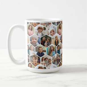 12 Photo Collage - funky hexagon pattern Coffee Mug