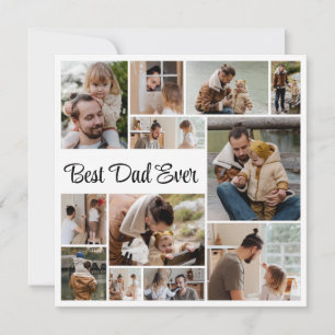 12 Photo Collage Happy Father's Day Best Dad Ever Holiday Card