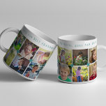 12 photo collage LOVE for BEST GRANDMA sage green Coffee Mug<br><div class="desc">Replace the 12 square photos with your favourite shoots and make this modern coffee mug a cute keepsake gift for your mother or grandmother. It could be a cute gift for Mother's Day, for your grandparents, parents, for your mother or father birthday or a special occasion or just as a...</div>