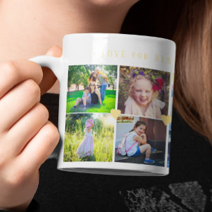 12 photo collage LOVE for BEST MOM yellow hearts Coffee Mug