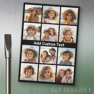 12 Photo Collage - Modern Grid Black White Text