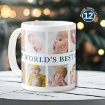 12 Photo Collage Ocean Blue World's Best Grandpa Coffee Mug<br><div class="desc">World's Best Grandpa coffee mug personalised with 12 grandkids photos.Perfect keepsake gift for Grandpa for christmas, birthday, father's day and grandparents day.</div>