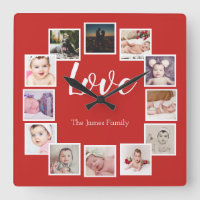 12 Photo Collage Personalised Red
