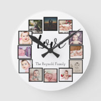 12 Photo Collage Personalized Black White
