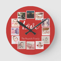 12 Photo Collage Personalized Red