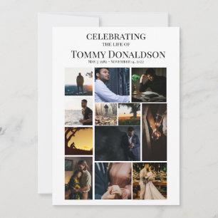 12 Photo Collage Plain Text Funeral Program