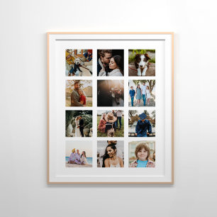 12 photo collage poster