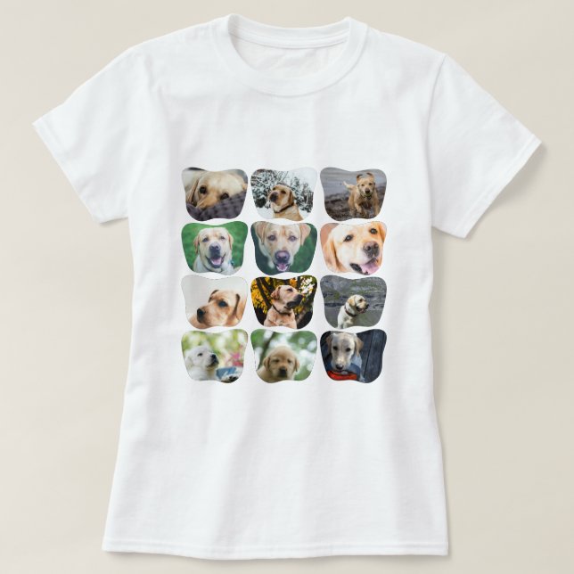 12 Photo Collage Unique Personalised T-Shirt (Design Front)