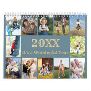 12 Photo Collage with Monthly Notes and Photo Calendar