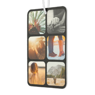 12 Photo Double Sided Template Grid Rounded Frame Car Air Freshener