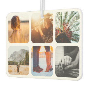 12 Photo Double Sided Template Grid Rounded Frame Car Air Freshener