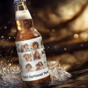 12 Photo Grid Collage - White - Mod Type Black Beer Bottle Label
