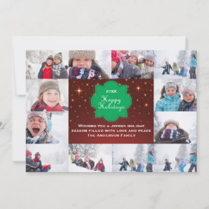 12 Photo Happy Holidays Collage-5x7Christmas Card