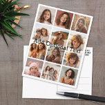 12 Photo Instagram Collage - Pick Background Postcard<br><div class="desc">Add your favourite pics to this fun template. You can use Instagram photos or any photos for this grid.</div>