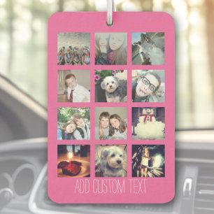 12 Photo Instagram Collage with Pink Background Car Air Freshener