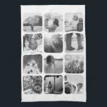 12 Photo Kitchen Towel Template Grid Rounded Frame<br><div class="desc">Personalised photo kitchen tea towel. Perfect for a loved one that likes to spend time in the kitchen.</div>