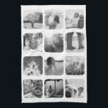 12 Photo Kitchen Towel Template Grid Rounded Frame<br><div class="desc">Personalised photo kitchen tea towel. Perfect for a loved one that likes to spend time in the kitchen.</div>