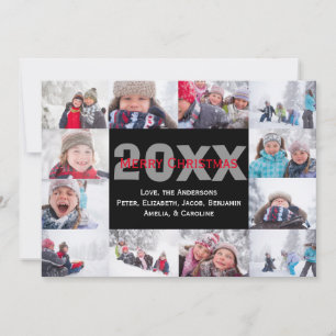 12 Photo Merry Christmas Collage - Christmas Card