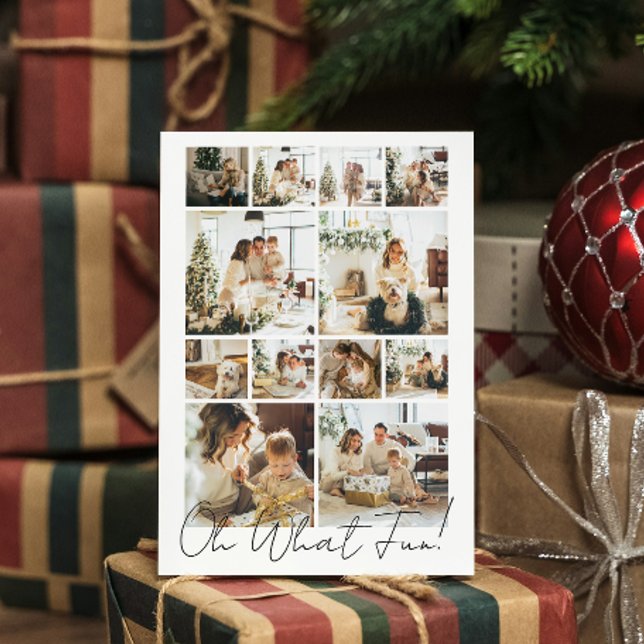 12 Photo oh What Fun Nordic Christmas Holiday Card (12 Photo oh What Fun Nordic Christmas Holiday Card by Ricaso. Add own photographs, personalized card)