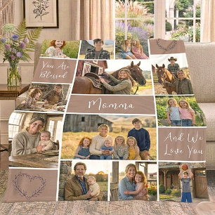 12 Photo Special Mum Name Mocha Faith Keepsake Fleece Blanket