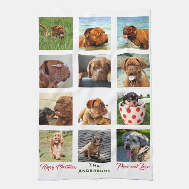 12 Picture Family Photo ✨  Collage Custom  Tea Towel (Vertical)