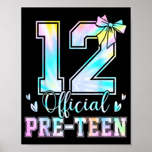 12 Pre-Teen Coquette 12 Year Old 12th Birthday Poster