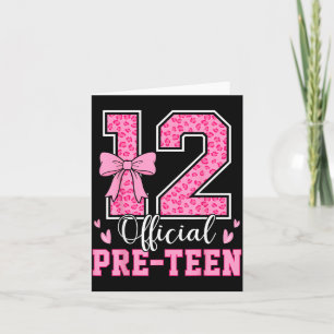 12 Pre-Teen Leopard 12 Year Old 12th Birthday Girl Card