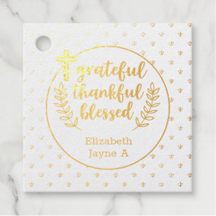 12 REAL FOIL Catholic Thank You 1st HOLY COMMUNION Favour Tags