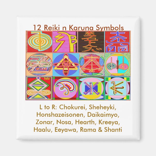 12 Reiki n Karuna Reiki Healing Designs Magnet (Front)
