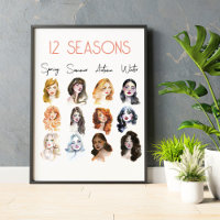12 Season Types Seasonal Colour Analysis Art