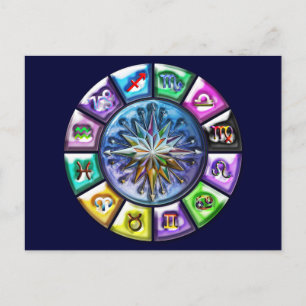 12 Signs of the Zodiac Postcard